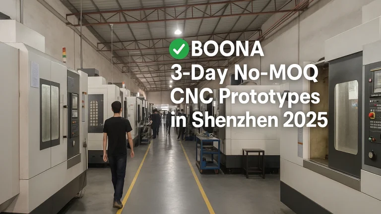 BOONA 3-Day No-MOQ CNC Prototypes in Shenzhen 2025