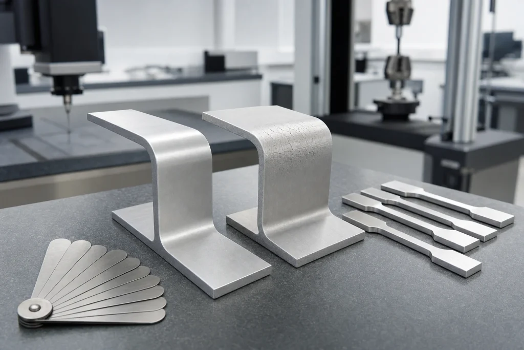 Aluminum bend testing in a laboratory