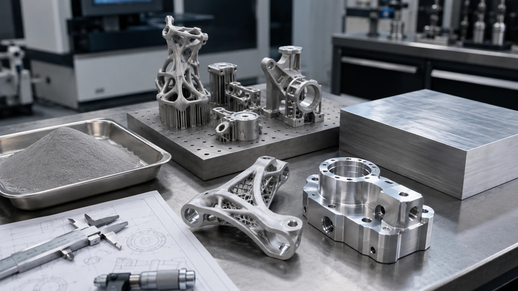 AlSi10Mg DMLS and 6061 CNC aluminum parts