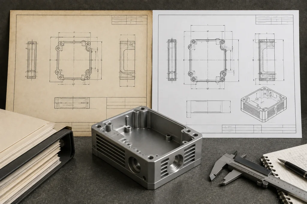 Legacy and revised anodizing drawings