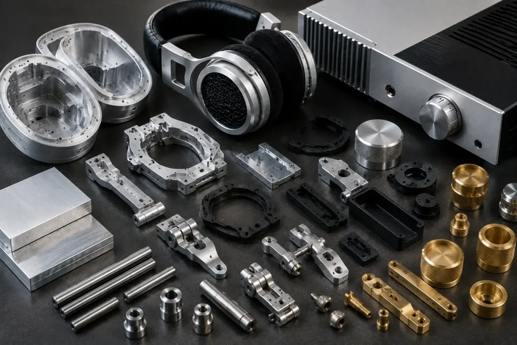 Audio parts material samples