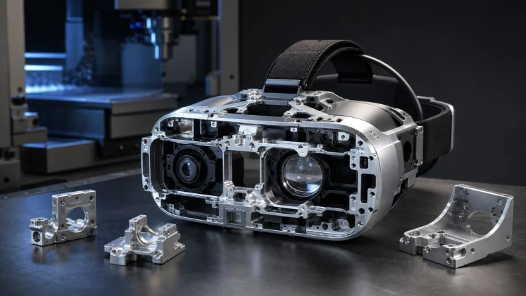 CNC-machined AR/VR headset frame