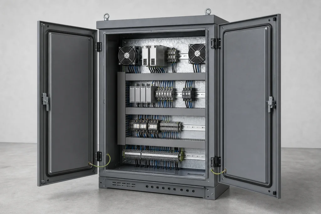 Open electronics cabinet