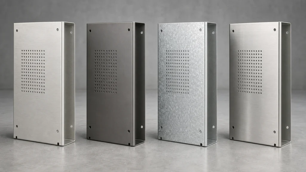 Four sheet metal enclosure panels