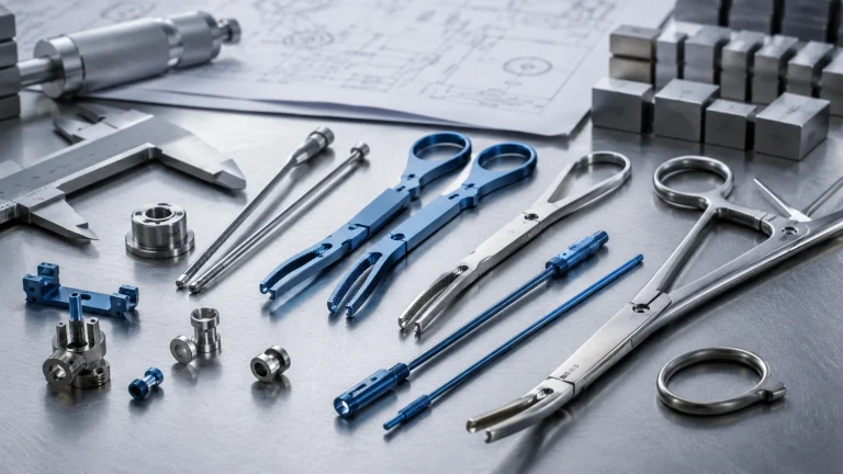 Surgical instrument machining in titanium and steel