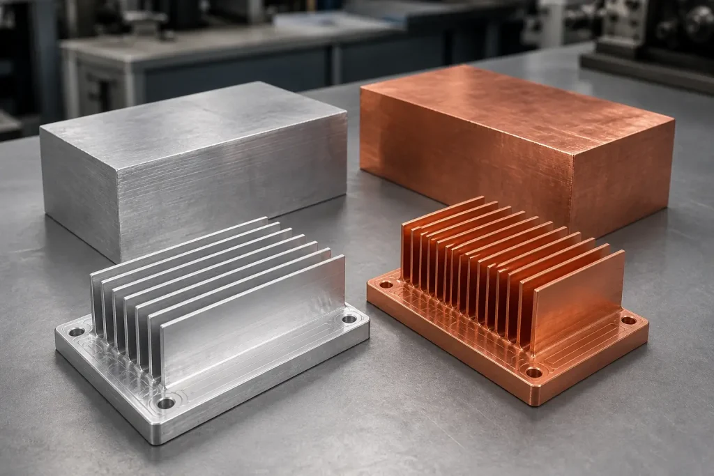Aluminum and copper heat sink comparison