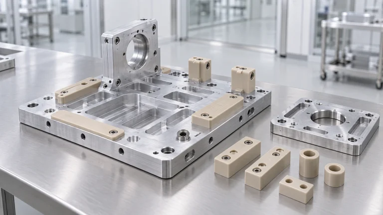 Aluminum fixtures and PEEK components
