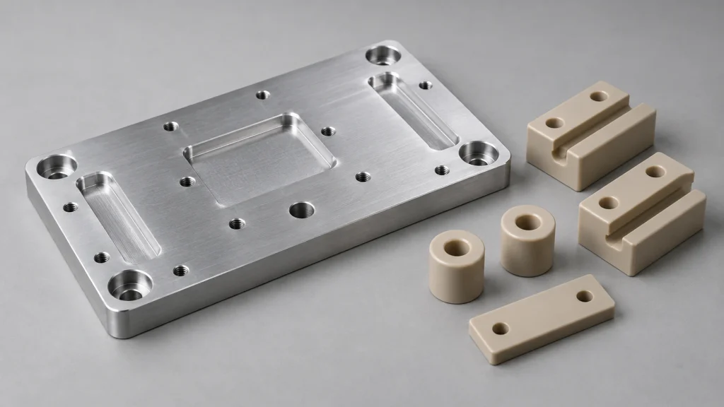 Aluminum plate and PEEK components