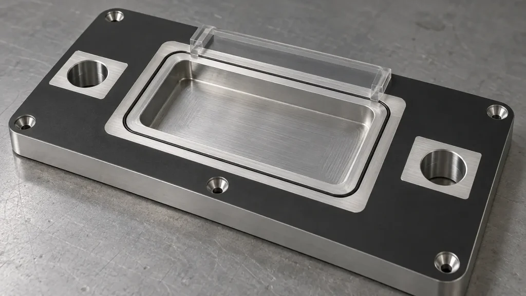 Aluminum plate with selective surface finishing