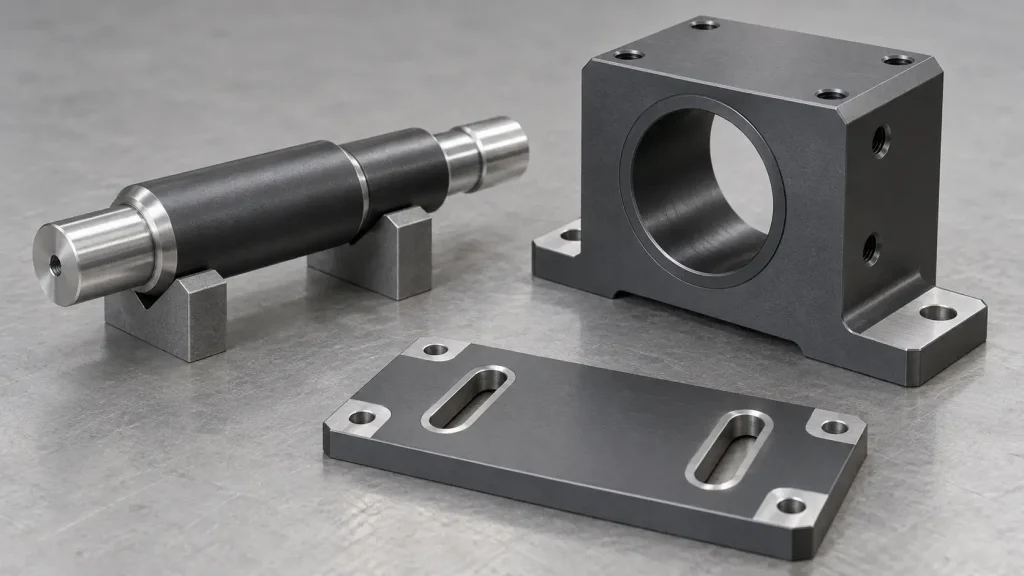 Anodized shaft, housing, and plate