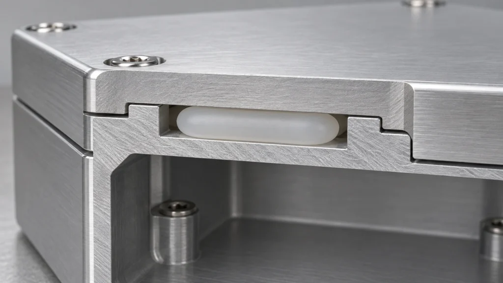 Silicone gasket housing cutaway