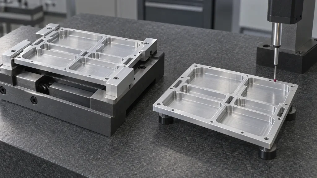 Aluminum plate workholding and inspection