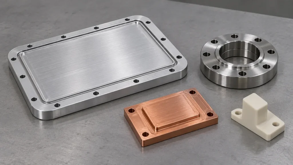 Vacuum chamber components in different materials