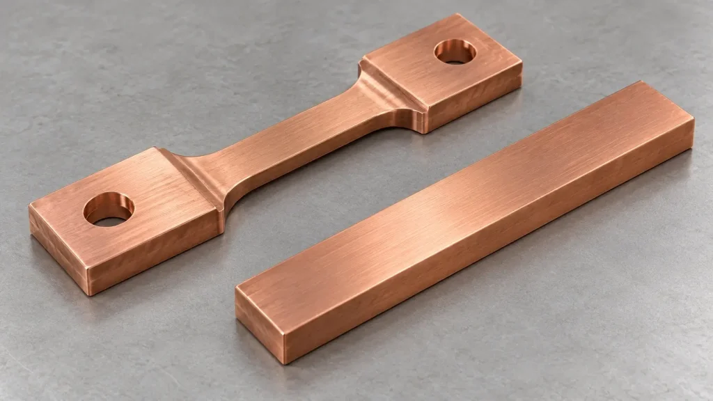 Narrowed and uniform copper bars